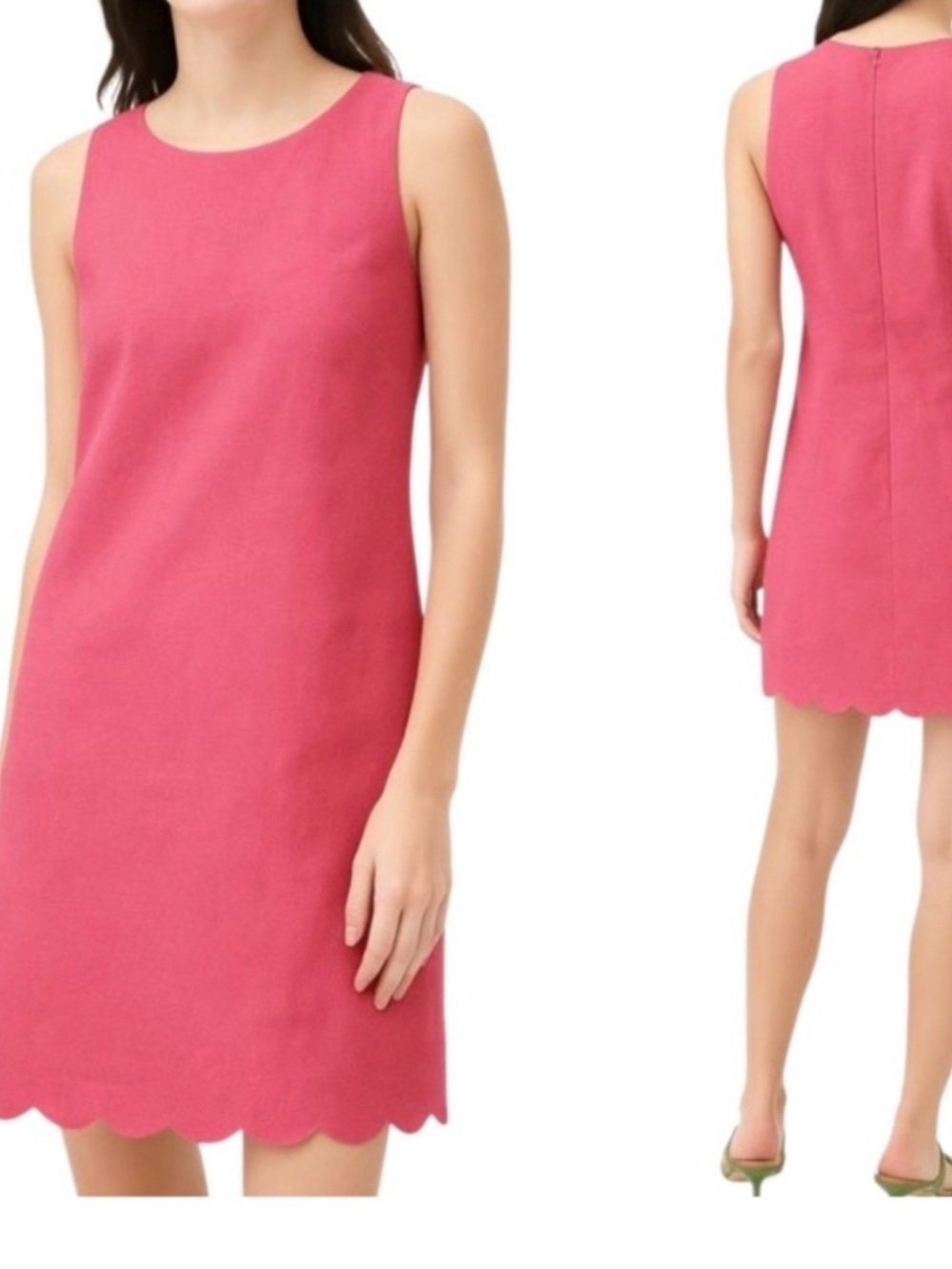 J. Crew Women’s Sleeveless Scallop Hem Shift Dress in Pink